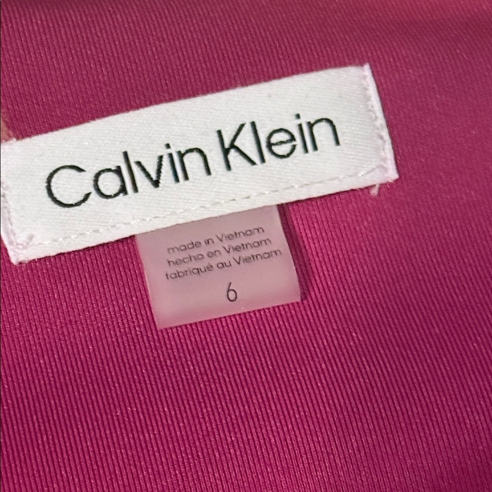 NWT Calvin Klein Fuchsia Long Sleeve Dress 6 - Picture 7 of 10